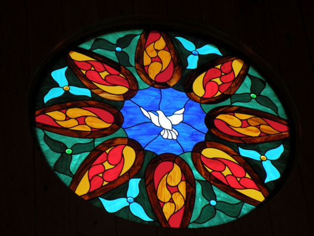 Stained Glass Window of Dove
